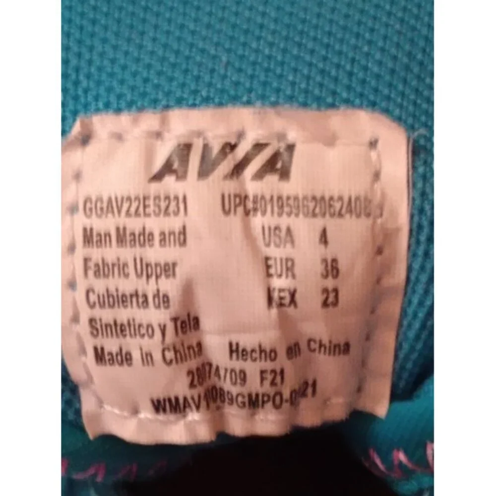 Girls Avia Teal Pink Orange All Terrain Sneakers Size 4 (Big Girl) - Picture 2 of 5